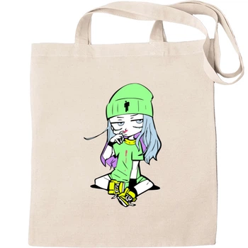 Еко-Сумка для шопінгу Billie eilish chibi Бежевий