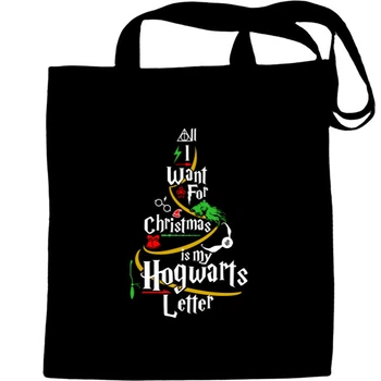 Еко-Сумка для шопінгу Hogwarts letter for christmas (harry potter) Чорний