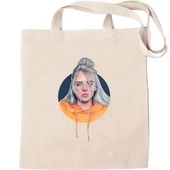 Еко-Сумка для шопінгу Billie eilish art Бежевий