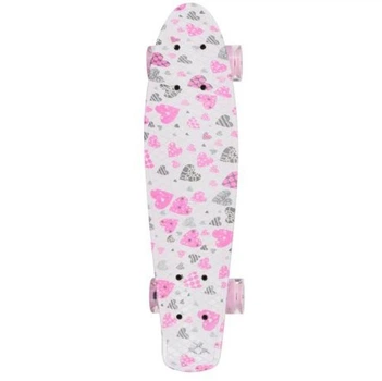 Скейт Penny Board Profi МS 0749-13 колеса с подсветкой 56×14 см White-pink