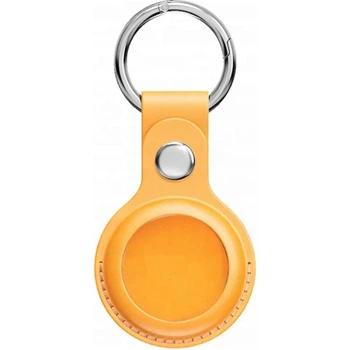 Чехол для поисковой метки Apple AirTag Leather Key Ring Yellow HC [135417]