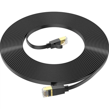 Патч-корд Hoco US07 General Cat 6 U/UTP Pure Copper Flat Network Cable 10m Black (780713) [149275]