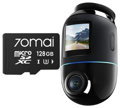 Автомобільний відеореєстратор 70Mai Omni X800 4K чорний + SD карта 128 GB Global