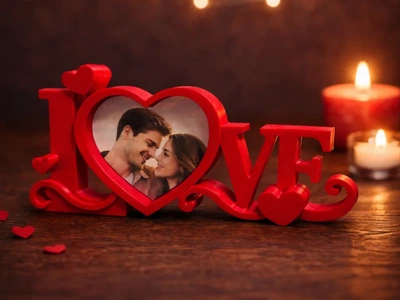 Фоторамка LOVE у формі серця