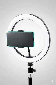 Кольцевая LED-лампа UFT TLL04 26 см USB с держателем для телефона, регулировка яркости, для фото и видео (UFTTLL04Lamp26)