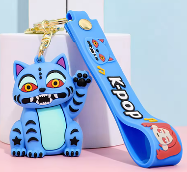 Фігурка тигр blue tiger Derpy з брелком K-Pop Demon Hunters Кейпоп мисливці на демонів