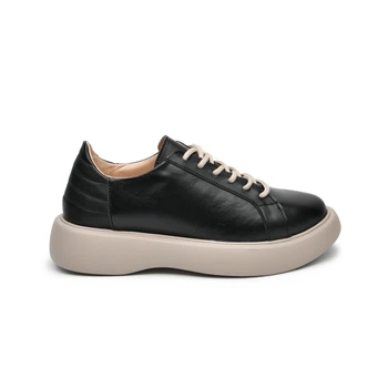 Женские кроссовки кеды ITstyle кожаные Черные 38 (5071Х3)