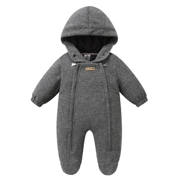 Дитячий демісезонний суцільний комбінезон Mother's babybear 68323 74 см Сірий меланж