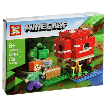 Конструктор Minecraft 128 деталей Грибной дом 1075-2 Майнкрафт MineWorld My World
