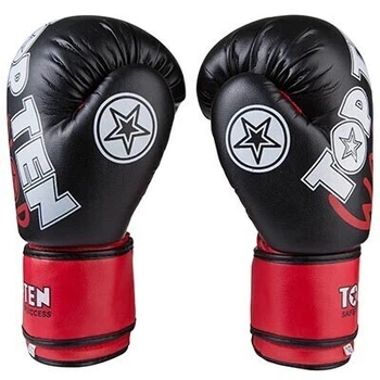 Боксерские перчатки на липучке TopTen WARRIOR размер 8oz поливинилхлорид черные TTW-8BLK