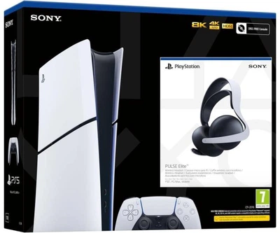 Игровая консоль Sony PlayStation 5 Slim Digital Edition + Беспроводная гарнитура PULSE Elite (White) + Чехол
