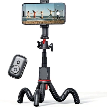 Штатив Monopod Tripod для телефону та фотоапарата гнучкий телескопічний з Bluetooth пультом дистанційного керування