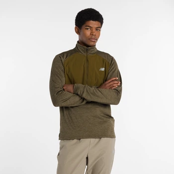Чоловічий зелений реглан Athletics Heat Grid 1/2 New Balance Zip 52 (XL) (MT43204WOO)