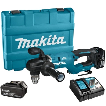 Дрель угловая акумуляторная Makita DDA450RTE (1.5-13 мм, 0-450/1400 об/хв, 70 Нм, BL, LXT 18 В)