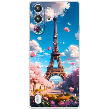 Силиконовый Чехол с Картинкой для ZTE Nubia RedMagic 10 Pro Принт (Париж, Эйфелева Башня) (69830-ysm035)