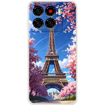 Силиконовый Чехол с Картинкой для ZTE Blade A56 Принт (Париж, Эйфелева Башня) (69828-ysm036)