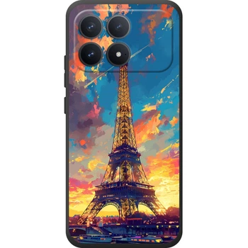 Силиконовый Чехол с Картинкой для Xiaomi Poco F8 Pro Принт (Париж, Эйфелева Башня) (70197-ysm038)