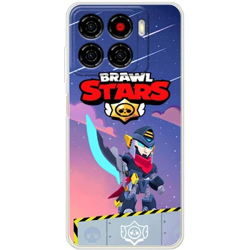 Силиконовый Чехол с Картинкой для ZTE Blade A56 Принт (Бравл Старс Мортис, Brawl Stars Mortis) (69828-ysm019)