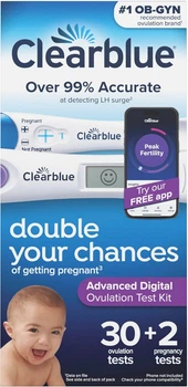 Набор тестов на овуляцию и беременность Clearblue Double Your Chances Advanced, цифровой, 30+2 шт
