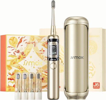 Електрична зубна щітка Jimok J6 Capsule Золотиста + Brush heads + TC