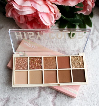 Палетка тіней для повік HISYI 10-Color Eyeshadow Palette у нейтральних та коричневих відтінках, 02