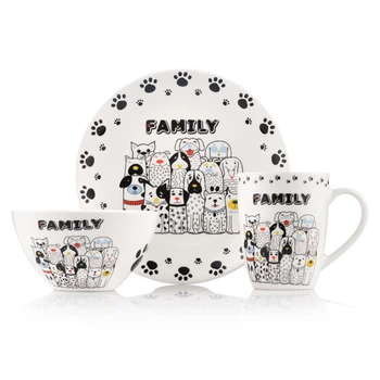Набор посуды для детей ARDESTO Family 3 предмета фарфор Белый (AR3457DS)