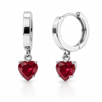 Серьги-кольца (конго) серебряные Сердце с фианитом Silver Style (249218.55 sku:2300104102456)