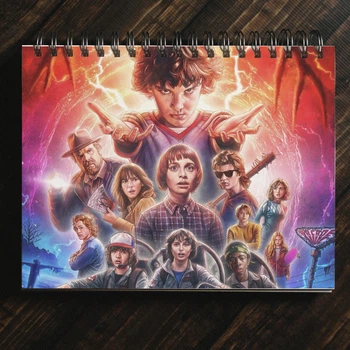 Скетчбук блокнот А5 на 48 ст с принтом Stranger things Очень странные дела (СК000200)