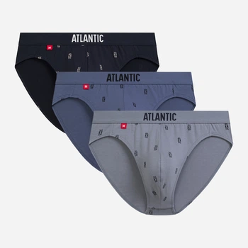 Набор трусов слипов мужских хлопковых Atlantic 3MP-210 DEN/GRA/SZAC L 3 шт Синий/Серый (5907086023631)