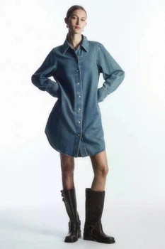 Сукня жіноча COS oversized denim mini shirt dress 1209430001 40 Синій
