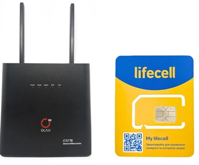 4G роутер Olax Олакс AX9 PRO WIFI модем под сим карту две антенны + Лайф безлимит