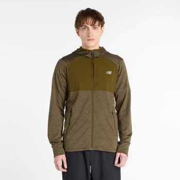 Чоловіче коричневе худі New Balance Heat Grid Full Zip 50 (L) (MJ43206WOO)