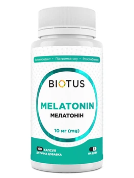 Мелатонін, Melatonin, Biotus, 5 мг, 100 капсул