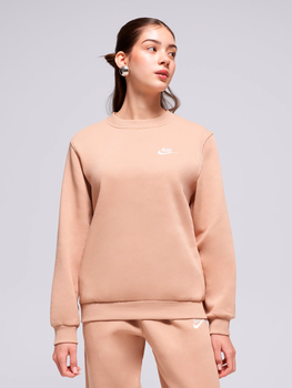 Підлітковий теплий світшот на флісі дівчинки Nike K Nsw Flc Crew Ls Lbr FD3006-200 XL 156-166 см Hemp/White (198481958009)