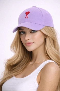 Молодежная кепка с вышивкой Ами (Ami) One-size 54-57см Лавандовый