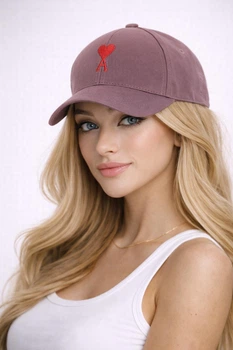 Молодежная кепка с вышивкой Ами (Ami) One-size 54-57см Мокко