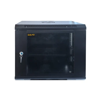 Шафа настінна GEAR 9U 19'' 600x600x500 мм, + полка 19", black (GWMSN-9U-600-600)