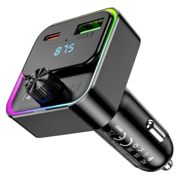 FM-трансмітер Hoco E81 Fantasy PD30W QC3.0 із швидкою зарядкою для автомобіля чорний