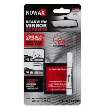 Клей двоком. для зеркала заднего вида Nowax REARVIERW MIRROR ADHESIVE, 0,4мл+0,6мл (NX11109)