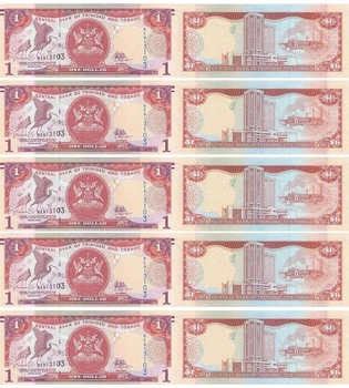 Набір 10 банкнот 1 долар Тринідад і Тобаго 2006 (2017) рік UNC