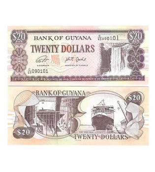 Банкнота 20 доларів Гайана 2019 рік UNC