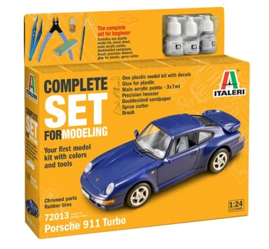 Стартовий набір з клеєм, фарбами та інструментами 1:24 автомобіль Porsche 911 Italeri 72013