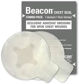 Пов'язка оклюзійна Beacon Chest Seal вентильована + невентильована комплект 2 шт для пневмотораксу