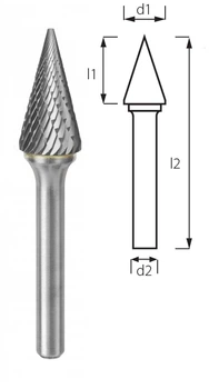 Борфреза коническая заостренная PROFITOOL - 6х12х50x6 мм (M06126-6)