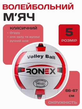 Волейбольный тренировочный мяч для школы и спортзала Ronex Original Grippy Approved профессиональный мяч для активного отдыха пляжного волейбола игры на площадке улицы универсален для взрослых и детей с улучшенным сцеплением