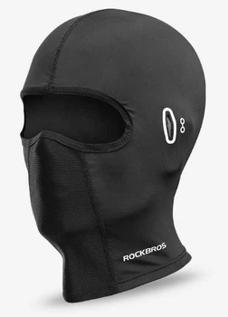 Тонка балаклава/маска ROCKBROS LF8065-1 для вело/мото вітрозахисна нейлон/спандекс з прорізами для окулярів Чорна
