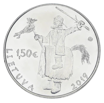 Монета Литва 1,5 евро 2019 UNC Traditional Lithuanian holidays - Mardi Gras