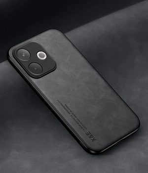 Кожаный чехол XnE OPPO A5 Pro с металлической вставкой Black (43386-2B)