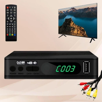 Цифровий телевізійний приймач 4940 DVB T2 з дисплеєм та пультом універсальний тюнер для телевізора