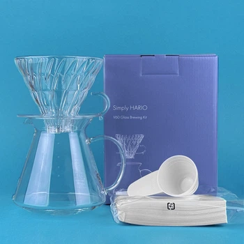 Набор Hario V60 Glass 02 для фильтра кофе с графином и фильтрами